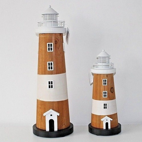 Nautical wooden led lighthouse - nautical,