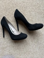 ZARA Black Suede Court Shoes
