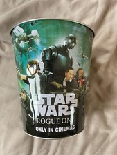 Star Wars ROGUE ONE Promo Movie Odeon Cinema Popcorn TIN Bucket Metal Trash Bin