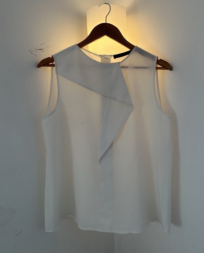 Zara white ruffled sleeveless - ruffled,