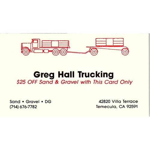 Greg hall trucking - greg, sand