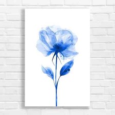 Delicate Flower Blue Canvas Print Large Picture Wall Art