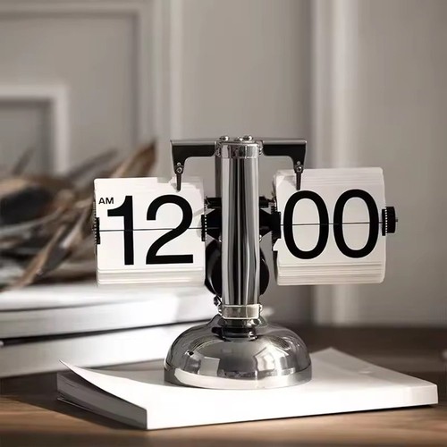 Vintage flip down desk clock - desk,