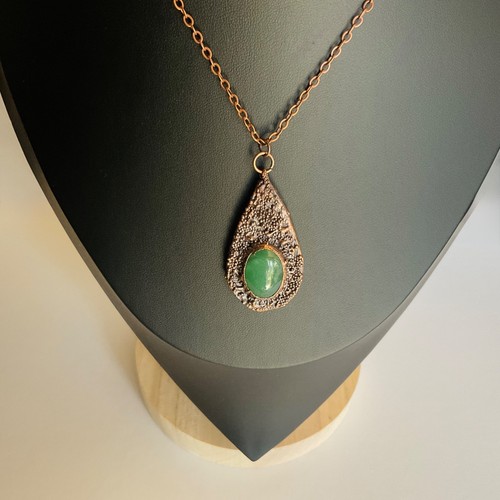 Necklace copper pendant jade - pendant,