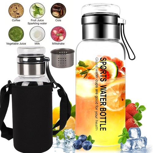 Glass water bottle bpa - 1l,