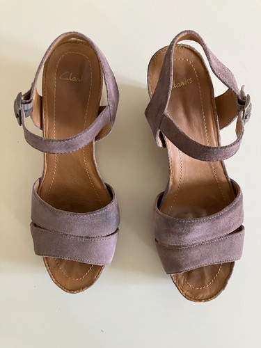 Clarks ladies lavender suede - ladies,