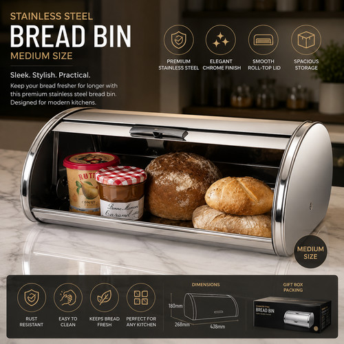 Stainless steel bread bin - 🍞,