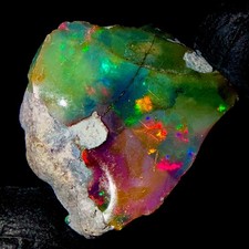 Ethiopian Black Opal rough, opal gemstone, Natural Fire opal raw 25.5Ct 23x22 mm