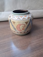 Vintage Portugal Handmade Ceramic Pot Atzec