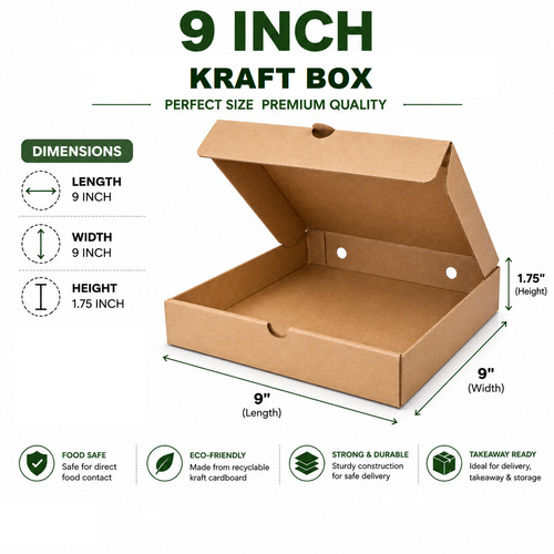 Kraft brown pizza box - kraft,