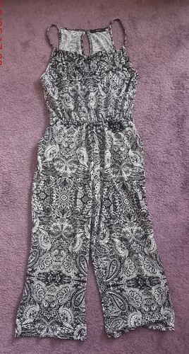 Ladies black and white - black, paisley