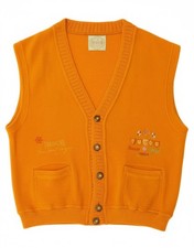 FOXHOUND Mens Sleeveless Cardigan Sweater XL Orange Acrylic CN01