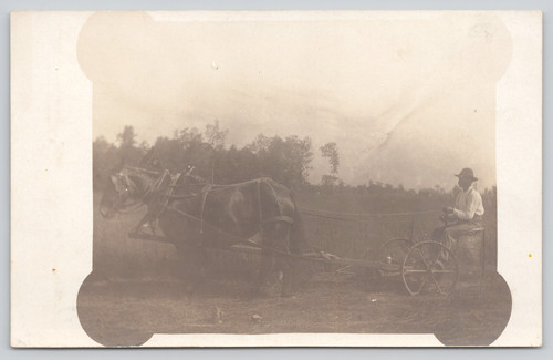 Postcard rppc horse drawn - rppc,