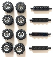 8 x LEGO Wheels Tyres Axles