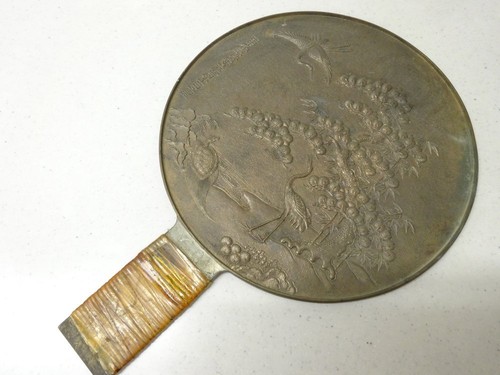 Antique japanese bronze mirror - antique,