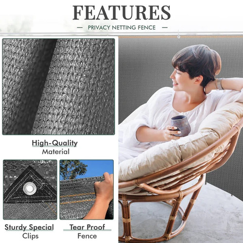 Anthracite fabric fence 230gsm - anthracite,