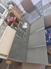 Solid Glass Thick Grey Table