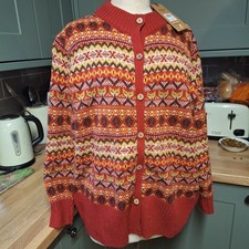 Country Rose Fairisle Cardigan Size Xl Foxes