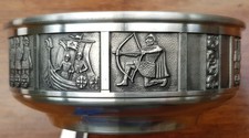 Vintage Konge Tinn Pewter Bowl: Norwegian Viking Design, 70s Decor