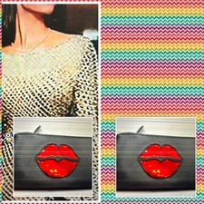 💋💄Womens Red Lips  Black