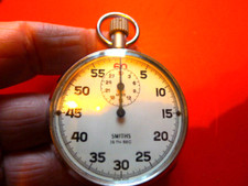 Smiths  White Dialed Stop-Timer Pocket Watch. 54mm.  Hand Wind.. Working.. VGC.