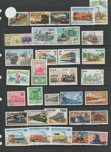 Trains small group stamps - trains-small, of