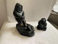 2x Inuit,Eskimo Figure,Ornament,Eskimo With Seal,Boma Sculpture,CANADA