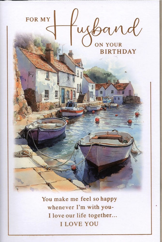 Husband birthday card large - husband,
