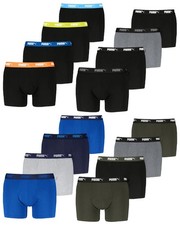 Mens Puma Boxers 4 Pack Everyday Cotton Stretch Boxers with Logo Waist Band 