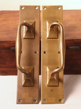 Pair of, Edwardian Brass Door Pulls / Door Handles, ready to fit condition
