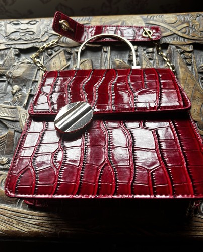 Destello faux red crocodile - faux,