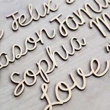 Wooden Personalised Names Script Bespoke Wedding Christmas Words Letters MDF END