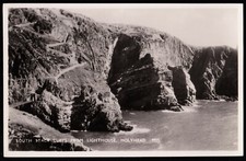 South Stack Cliffs From Lighthouse Holyhead Wales RP J. Salmon Postcard