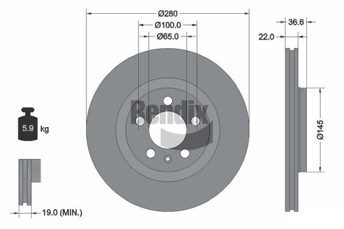 Pcs bendix braking bds1017hc - bendix,