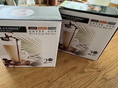 Two boxes glass coffee - -, 4