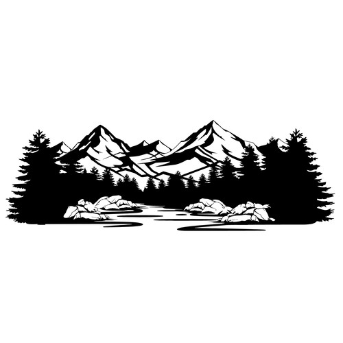 Camper van mountain scene - van,