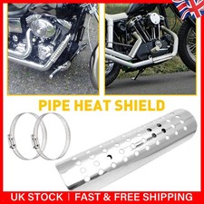 Universal Chrome Exhaust Muffler Pipe Heat Shield Cover Guard For Motorcycle