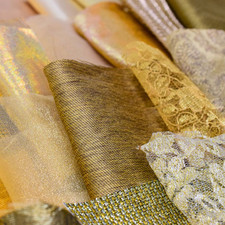 Gold Coloured Scraps 25 Pieces | Sparkly Metallic Fabrics - Christmas Craft Pack