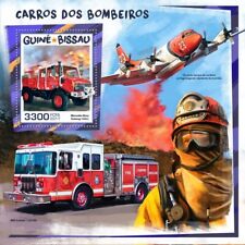 MERCEDES-BENZ Unimog & KME Fire Engine Truck Stamp Sheet #203 2017 Guinea-Bissau
