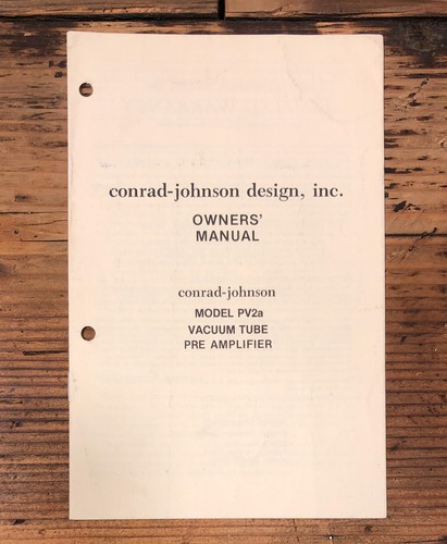 Conrad johnson pv2a tube - johnson,