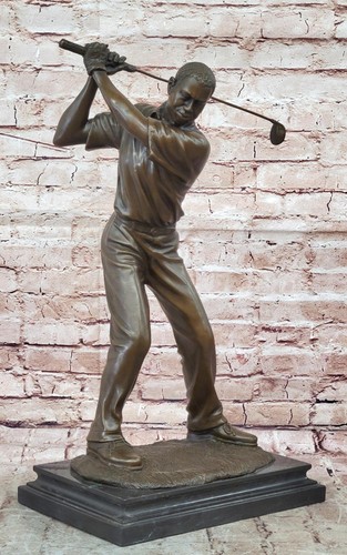 Bronze golfer sculpture - sculpture, –