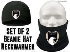 Weston Football Fleece Beanie Hat with Snood Neck Warmer Set Christmas Gift