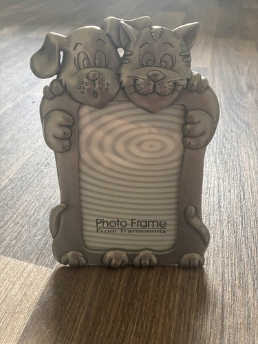 Picture frame dog cat pewter - picture,