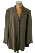 PERSONAL CHOICE COAT JACKET 18 TAUPE Lined Button Up Midi Casual Womens