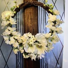 Handmade Wedding / Easter Door Wreath Silk Flowers Bespoke 36cm