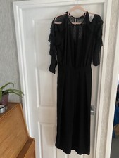Zara jumpsuit Lace Top Cold Shoulder Size XS  Black