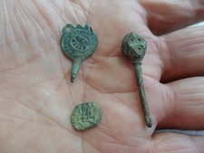 Anglo-Saxon Styca Coin Hooked Tag & Polyhedral Pin metal detecting finds