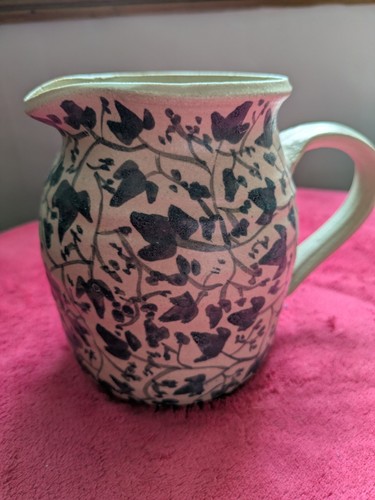 Pottery vintage jug with - pottery, navy