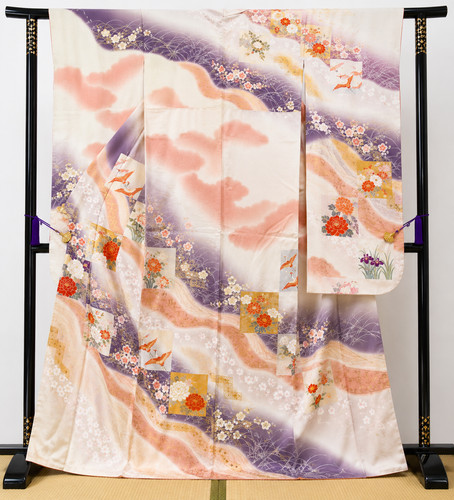 Japanese furisode kimono silk - japanese,