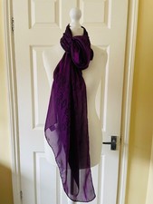 MOSCHINO Purple 100% Silk Chiffon Scarf Repeat LOVE Spell Out Large Scarf Mint